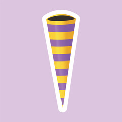Party popper on lilac background