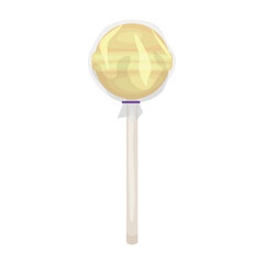 Tasty lollipop on white background