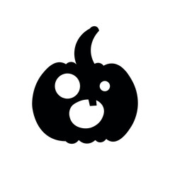 Terrible Halloween pumpkin on white background