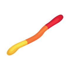 Tasty jelly worm on white background