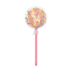 Tasty lollipop on white background
