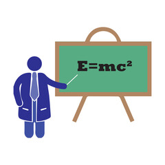 the formula for the Theory of Special Relativity on Blackboard Vector Image Illustration Isolated on White background