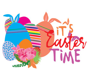 happy Easter card Colorful eggs 