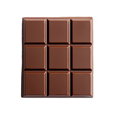 Obraz premium chocolate bar, top view, transparent background, isolated image, generative AI 