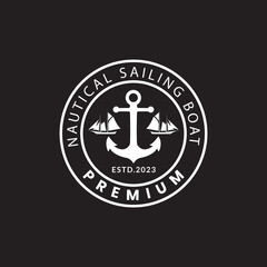 nautical  sailing ships and anchors  logos  badges  emblems  stickers  vector designs