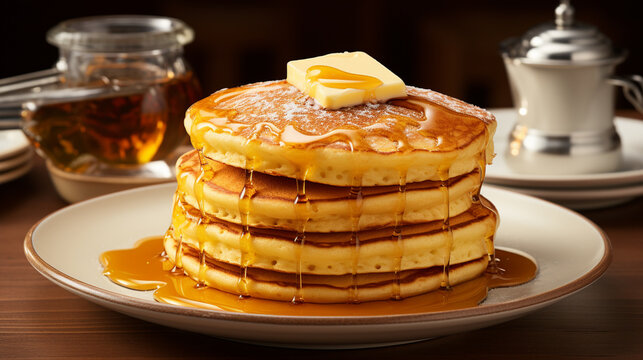 A stack of corn pancakes with fluffy pancakes UHD wallpaper Stock Photographic Image