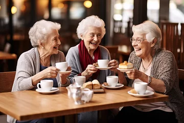 Foto op Plexiglas Old ladies have a fun at cafeteria © sderbane