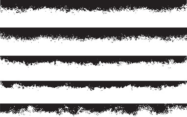 Obraz premium Black paint brushes set vector illustration