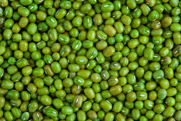Close up edamame and green pea beans