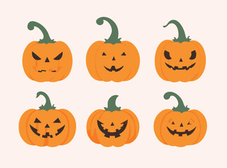 Free vector Halloween pumpkins collection