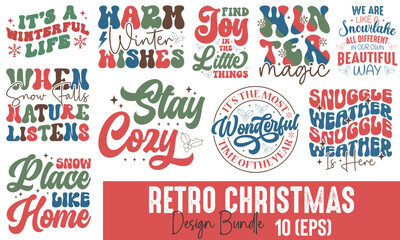 Fototapeta na wymiar Retro Christmas Design Bundle