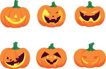 Free vector Halloween pumpkins collection