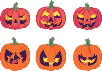 Free vector Halloween pumpkins collection