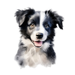 Border collie puppy, isolated on white background