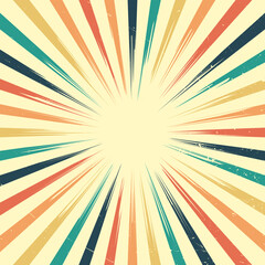 Vector illustration vintage retro grunge sunburst swirl colorful background template banner business social media advertising. Abstract sunburst design