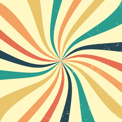 Vector illustration vintage retro grunge sunburst swirl colorful background template banner business social media advertising. Abstract sunburst design