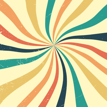 Vector illustration vintage retro grunge sunburst swirl colorful background template banner business social media advertising. Abstract sunburst design © Ayuluthfiani