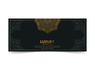 Luxury mandala decorative card in gold color