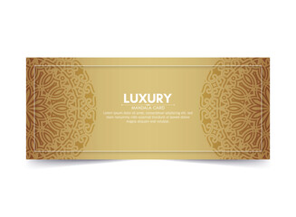 Luxury mandala decorative card in gold color