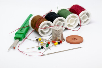 Basic sewing kit to make repairs on clothing.