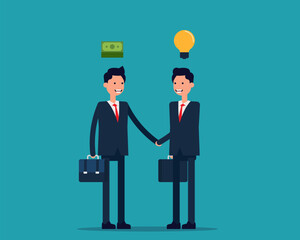 Two business person shake hands. Concept of investment in the business