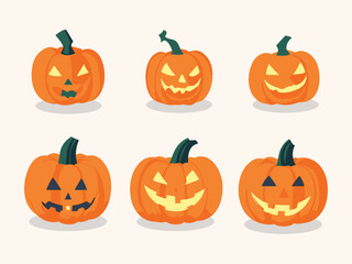 Free vector Halloween pumpkins collection
