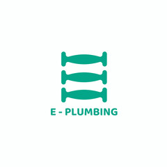 Water pipe logo in the shape of the letter E. Suitable for use in clean water supply and restoration businesses.