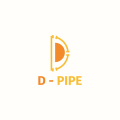 Obraz premium Water pipe logo in the shape of the letter D. Suitable for use in clean water supply and restoration businesses.