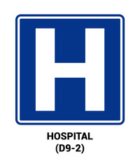 Hospital vector sign, Motorist Services and Recreation Signs