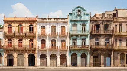 Schilderijen op glas colonial buildings in Havana © ginstudio