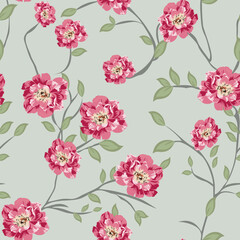 seamless allover flower design pattern on background