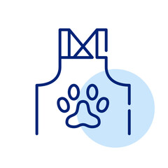 Pet grooming professional. Apron with paw symbol. Pixel perfect, editable stroke icon