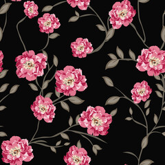 seamless allover flower design pattern on background
