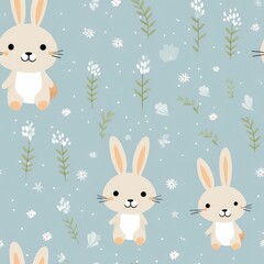 rabbit seamless pattern background