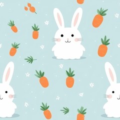 Obraz premium rabbit seamless pattern background