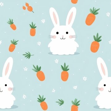 rabbit seamless pattern background