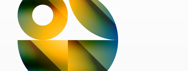 Circles and diverse shapes converge, fashioning contemporary backdrop igniting creativity. Design for digital designs, presentations, website banners, social media posts