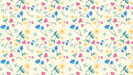 colorful flower seamless pattern decorative background illustration