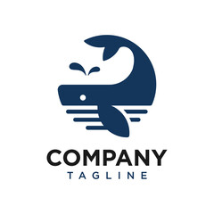 The minimalist whale logo in a circle shape is simple and memorable