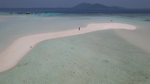 Karimunjawa Island. Clear blue sea and the bright white sand