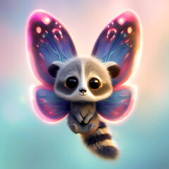 Obraz premium butterfly-raccoon