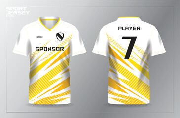 abstract yellow sport jersey design template