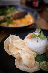 Plate of rice and chip