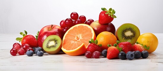 Delicious fruit and vitamin rich juice With copyspace for text