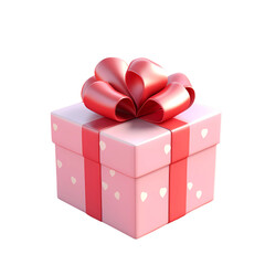Obraz premium Gift box pink isolated transparent, generative ai