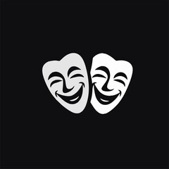 smile jocker two hacker mask. white color hacker mask. - obrazy, fototapety, plakaty