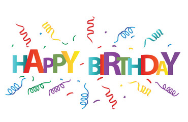 happy birthday text typography vector