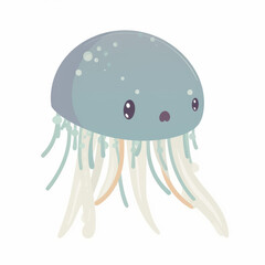 Jellyfish Cartoon Illustration - Oceanic Creativity
