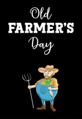 Old Farmer's Day Sign Vector and Badge