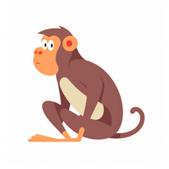 Monkey Cartoon Illustration - Playful and Enchanting Wildlife Artwork